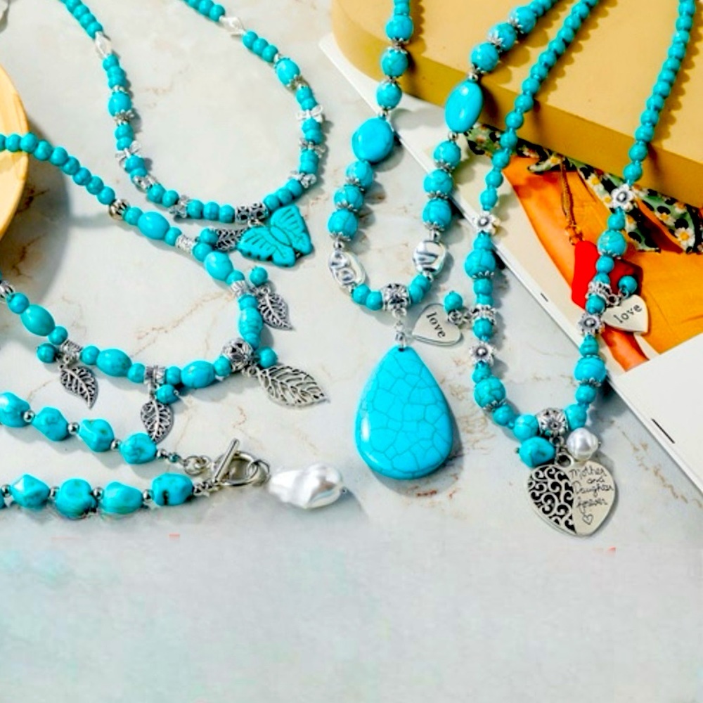 Your Choice! Turquoise Charm Necklaces.